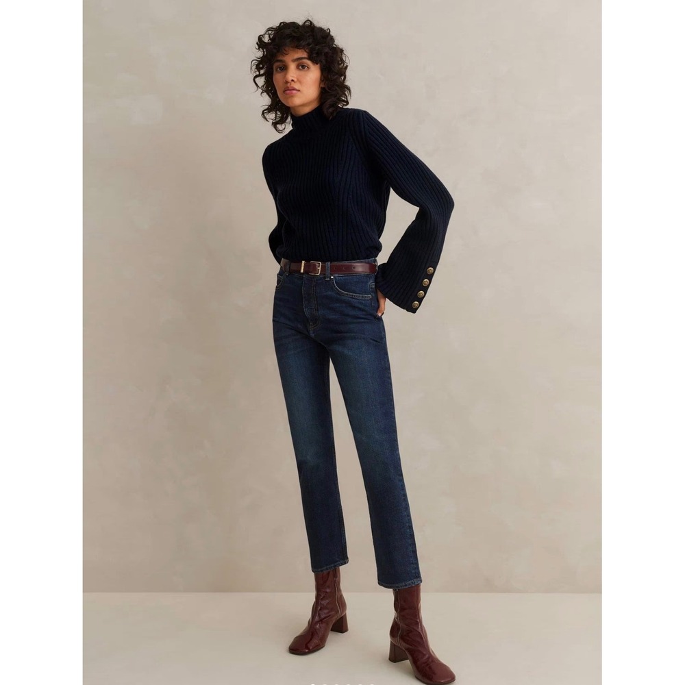 ME+EM Dark Wash High Rise Straight Leg‎ Jeans AW23DJ704 Blue Denim Size 31